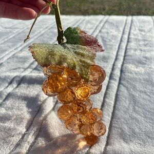 Vintage faceted amber color clustered grapes, ornaments,sun catcher